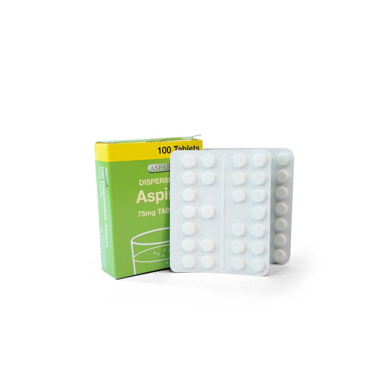 Aspirin Dispersible (Aspar) 75mg X100)