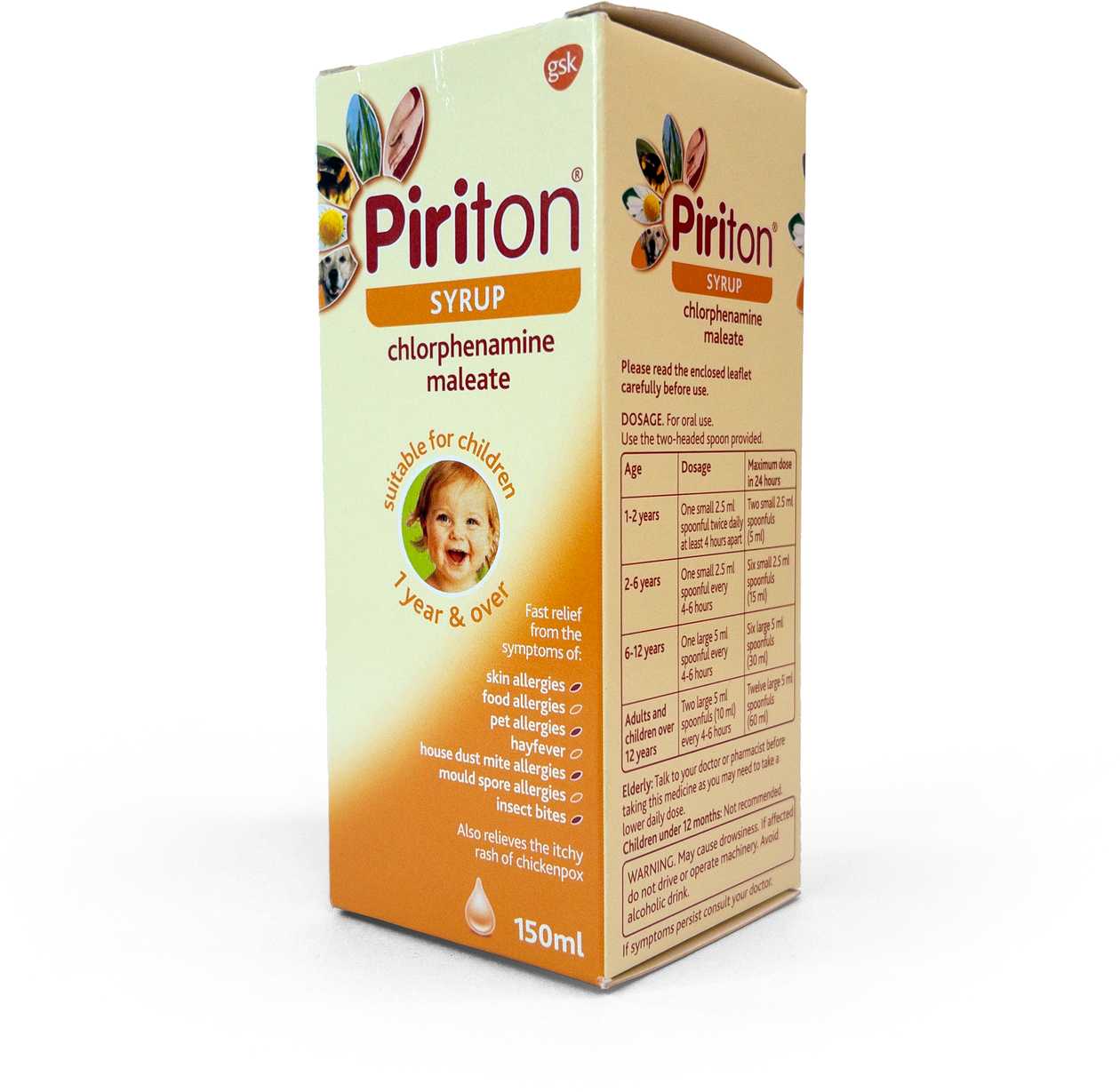 Piriton 2mg/5ml 150ml Syrup (X1)