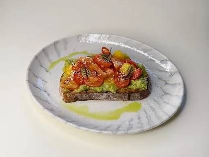 Avocado Toast with Tomato and Mango Mix