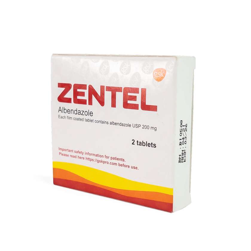 Zentel 200mg (2 Doses) Tablets (X1)