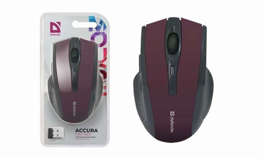 Defender Accura MM-665 Wired Optical Mouse - Red ORIGINAL