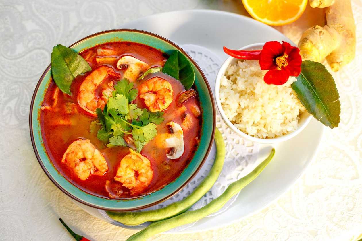 Tom Yum soup with shrimp