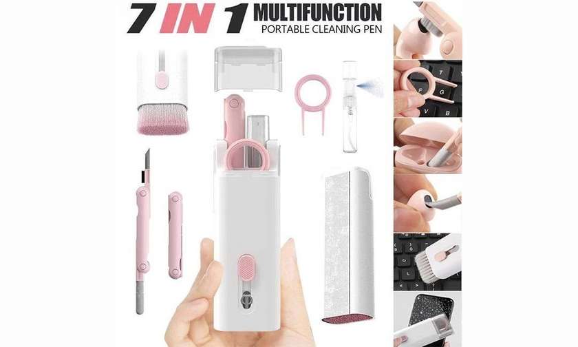 multifunctional cleaning brush 7 in 1 Pink