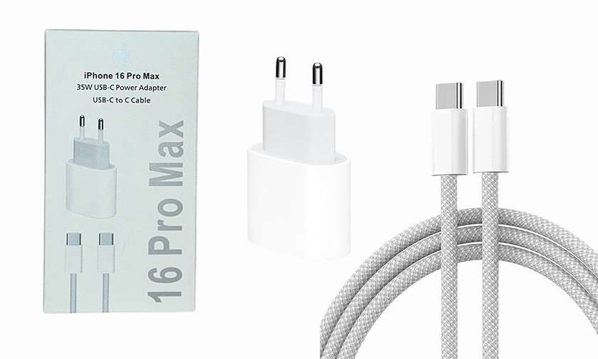 iPhone 16 Pro Max 35W USB-C power Adapter USB-C to C cable adapter + cable