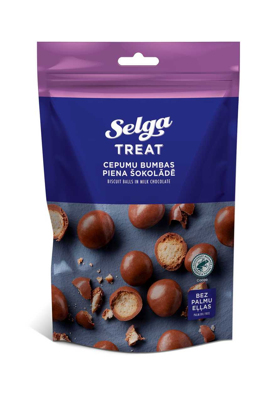 SELGA cookie balls in milk chocolate, 120g