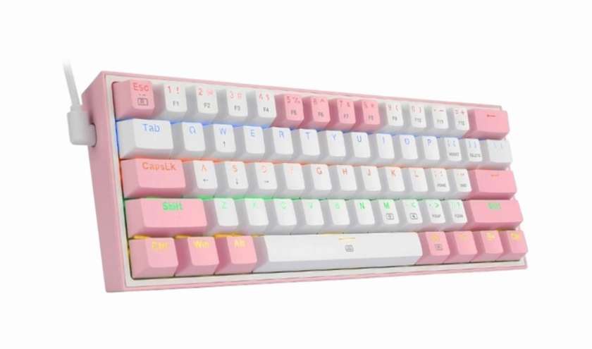 Redragon Fizz Rainbow K617-R Mechanical Keyboard ORIGINAL - Pink