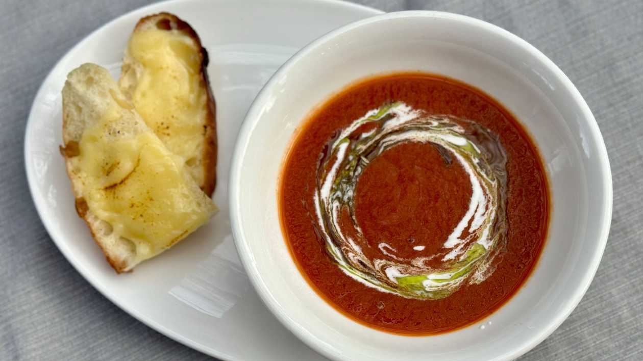 Tomato soup & cheesy focaccia