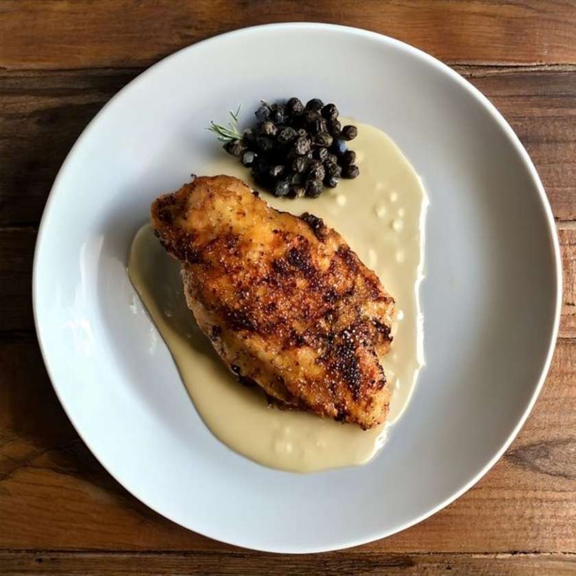 Chicken pieces in pepper sauce + rice