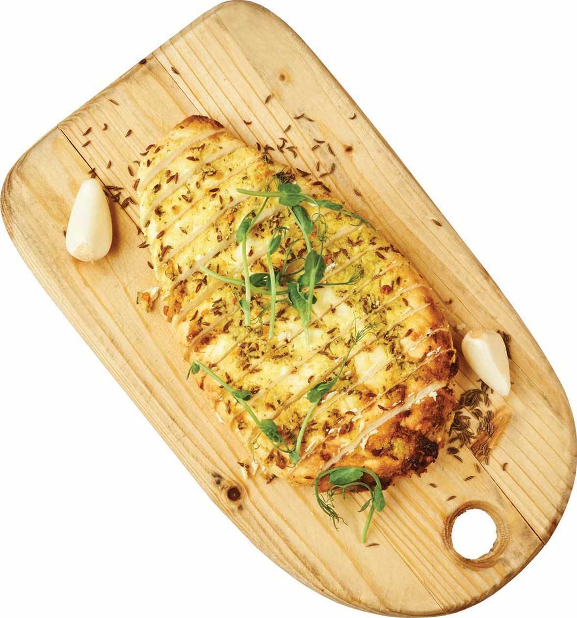 White cheese baked with spices