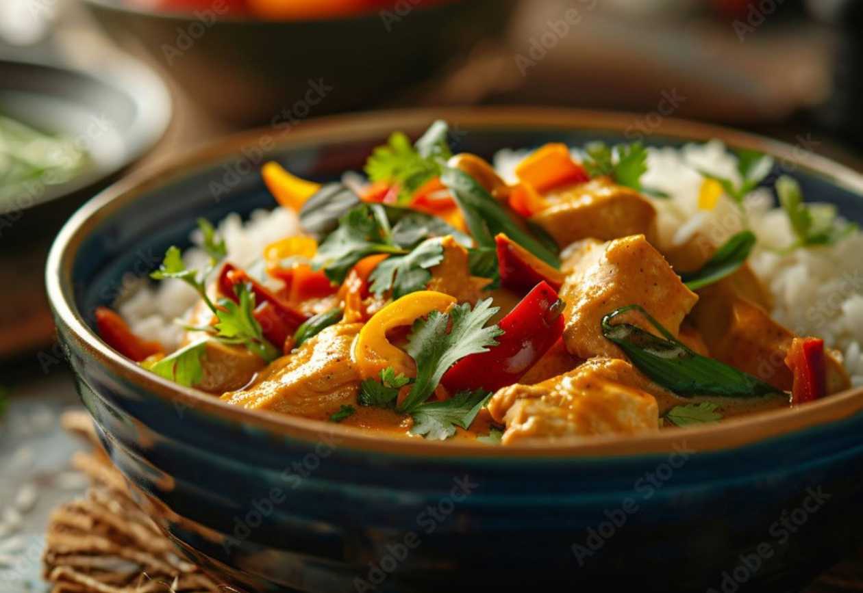 Tofu with bamboo and mushrooms + rice