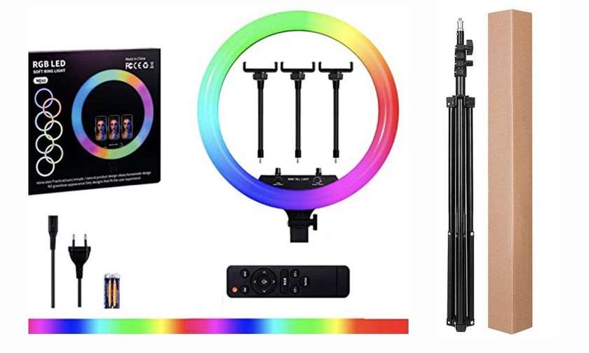 RGB LED Soft Ring Light MJ56 with Tripod stand