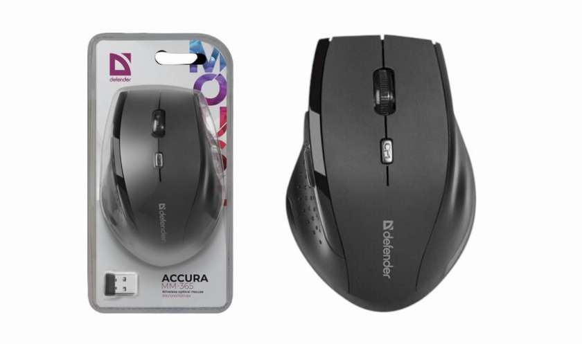 Defender Accura MM-365 Wireless Optical Mouse - Black ORIGINAL
