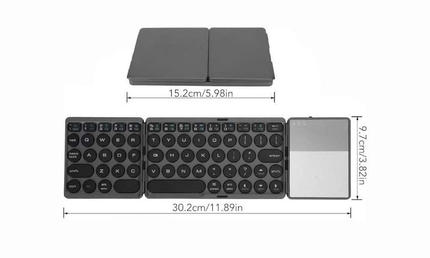 Bluetooth Keyboard Foldable & With Touchpad