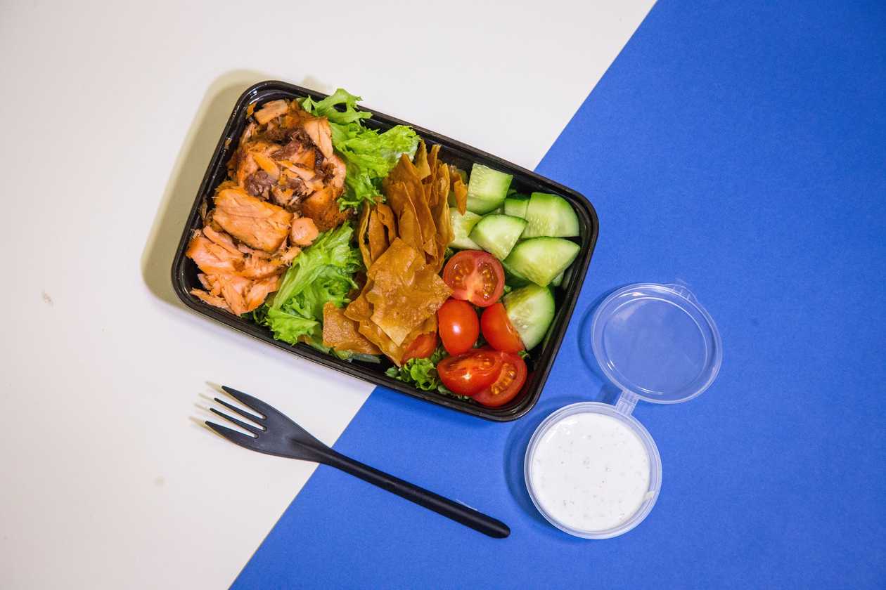 "Emzar" salad with Norwegian Trout