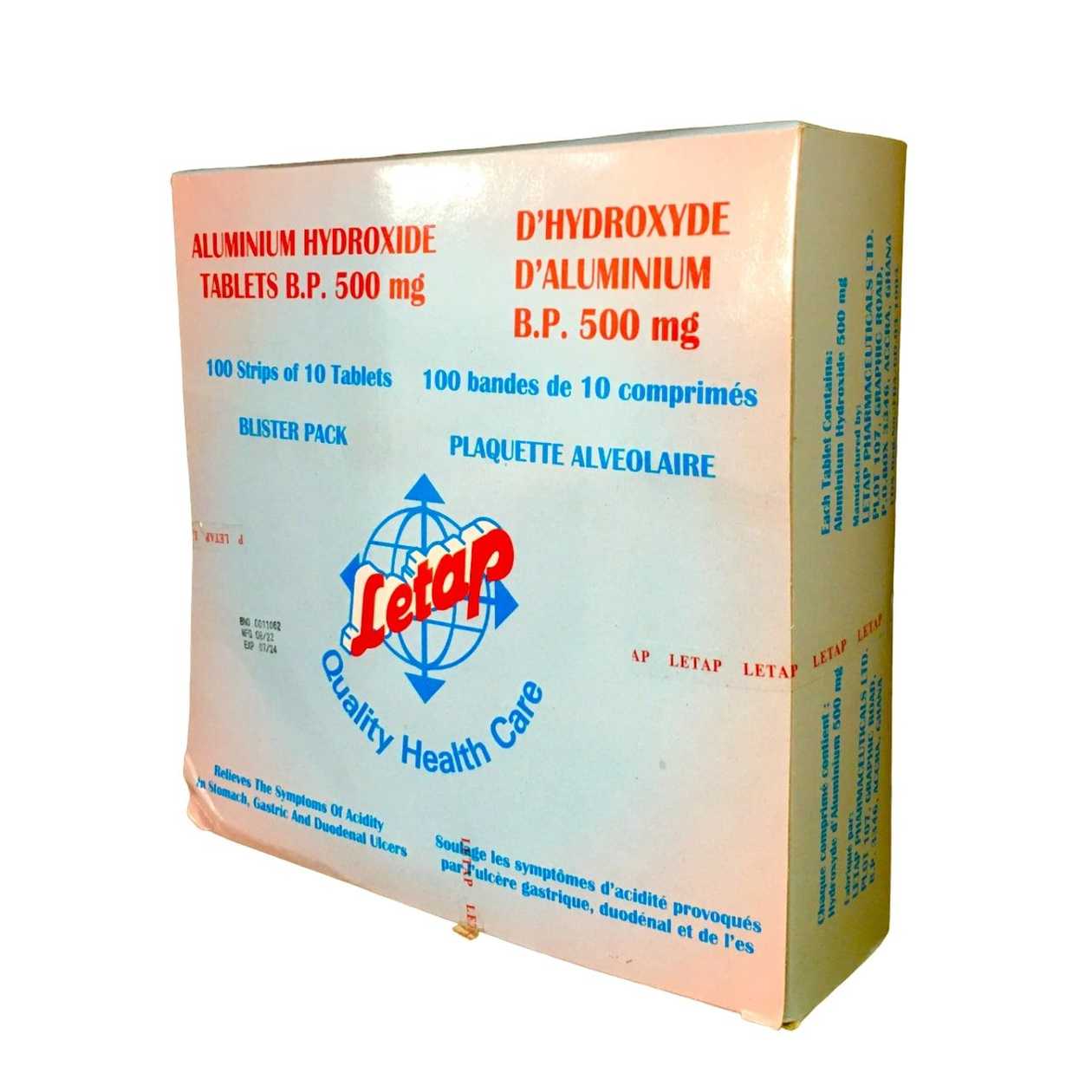 Aluminium Hydroxide 500mg (10 Doses) Tablets x1 strip