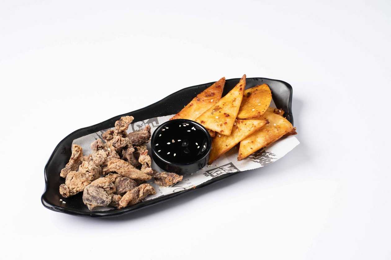 Chef's special meat chips.