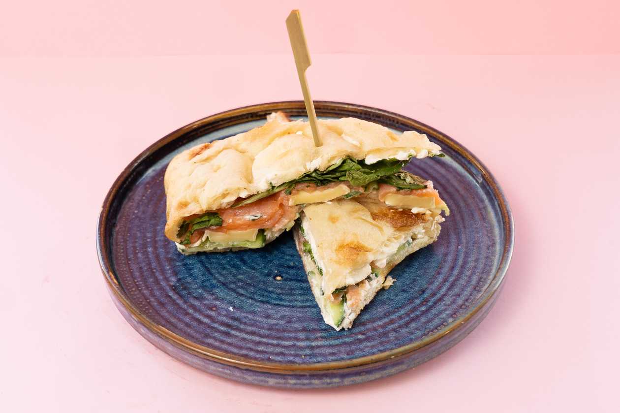 Salmon, Brie and Cucumber Focaccia