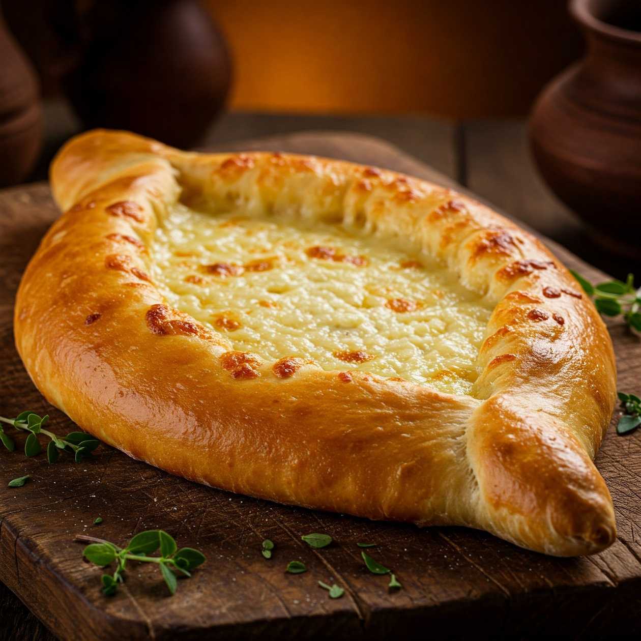 Khachapuri chicken with mushrooms