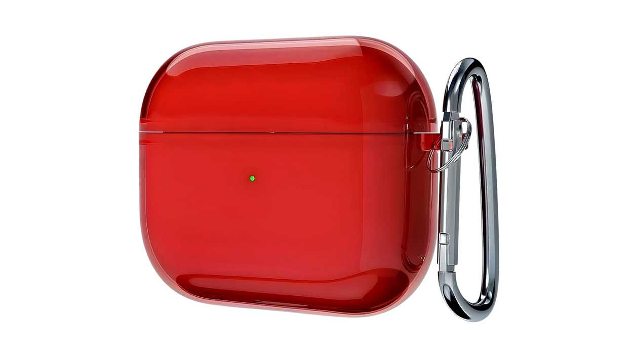 Hard silicone case for AirPods: bright cherry red