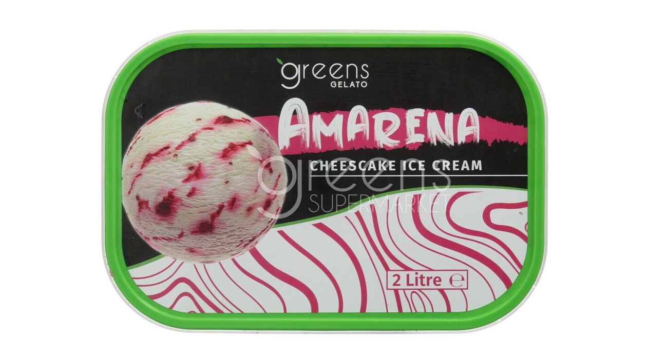 GREENS GELATO AMARENA CHEESECAKE ICE CREAM 2L