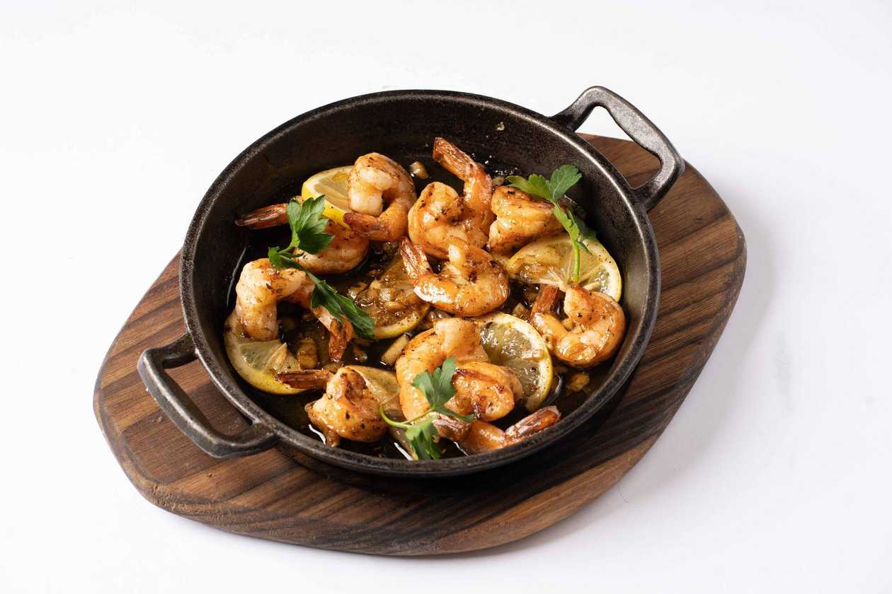 Shrimp in butter.