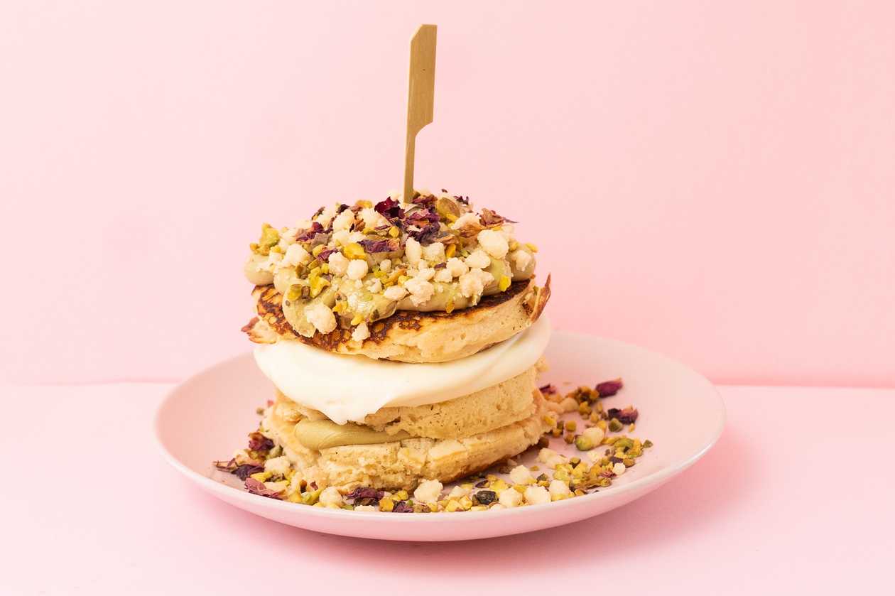 Pistachio and White Chocolate Buttermilk Pancakes
