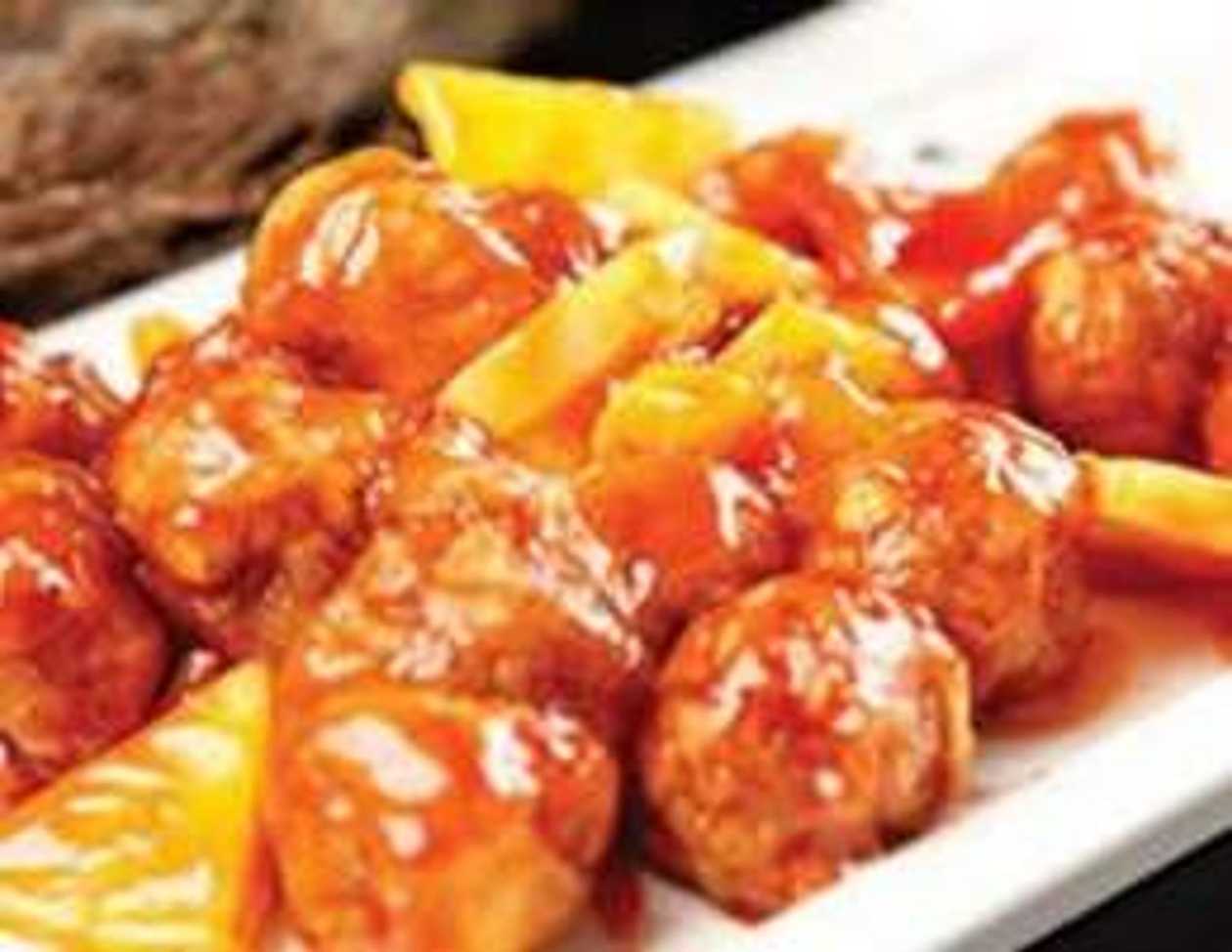 Gulao Chicken in sweet and sour sauce with pineapple