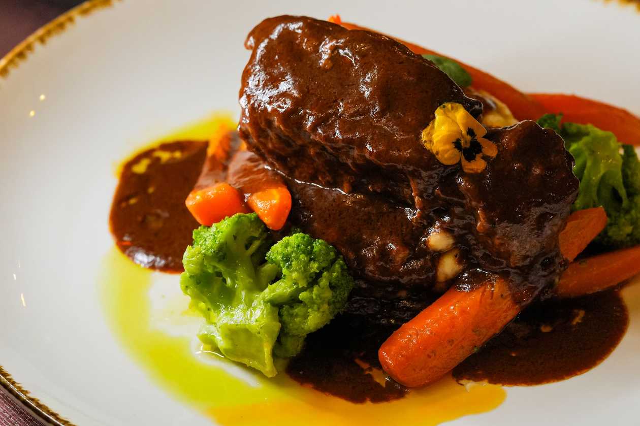 Boiled Beef with Mashed Potatoes and Vegetables