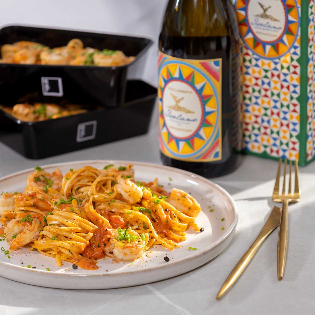 Dolce & Gabbana King Prawn Linguine Meal