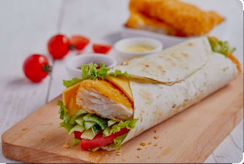 Golden Fish Wrap Meal with Fries and Drink