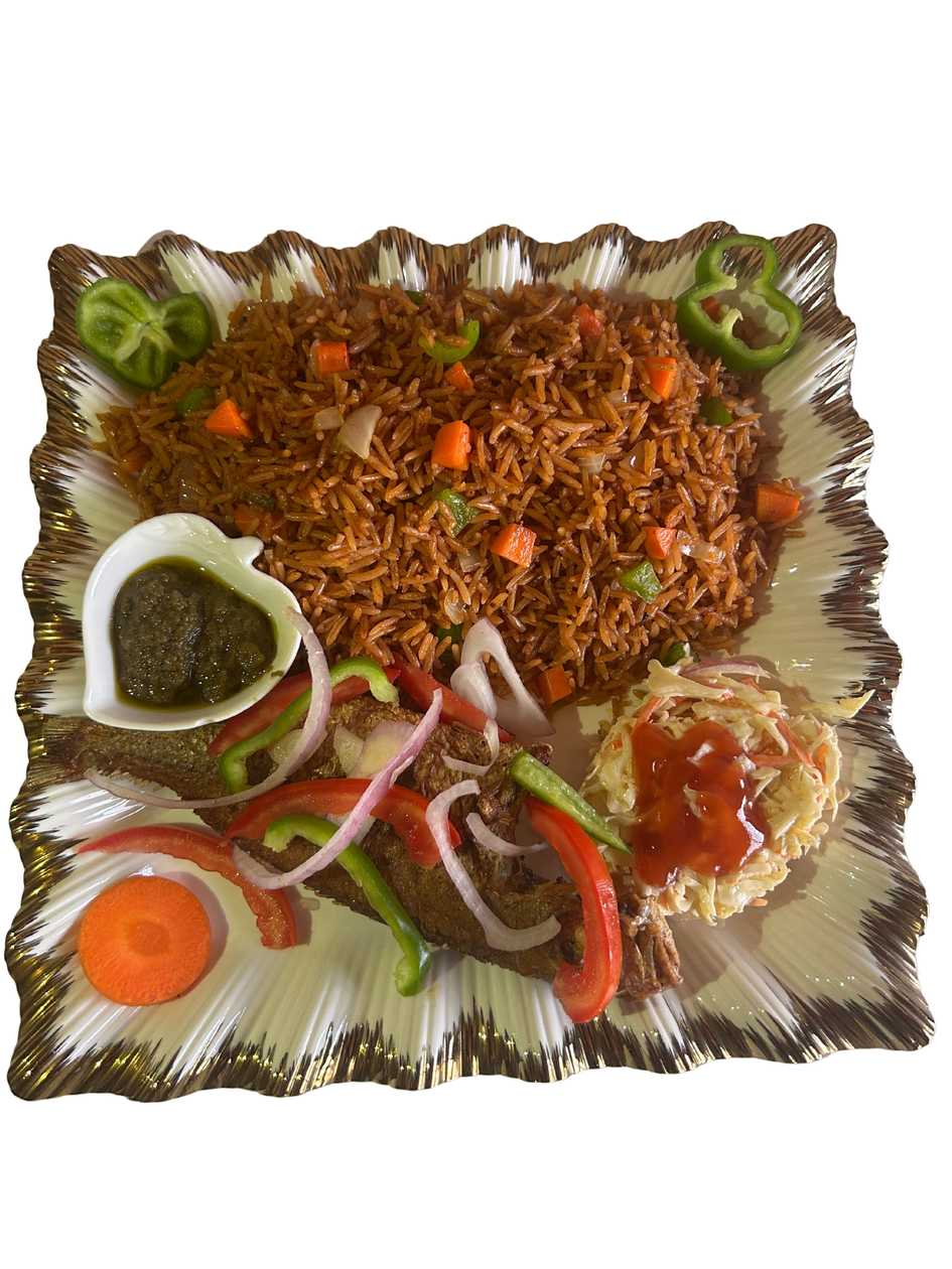 RED FISH WITH JOLLOF