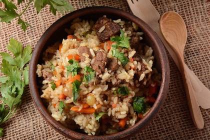 Beef steak risotto