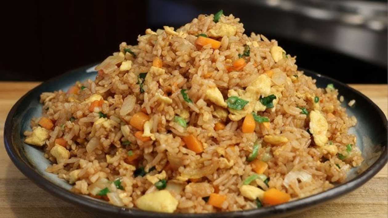 Fried Rice with fried tilapia
