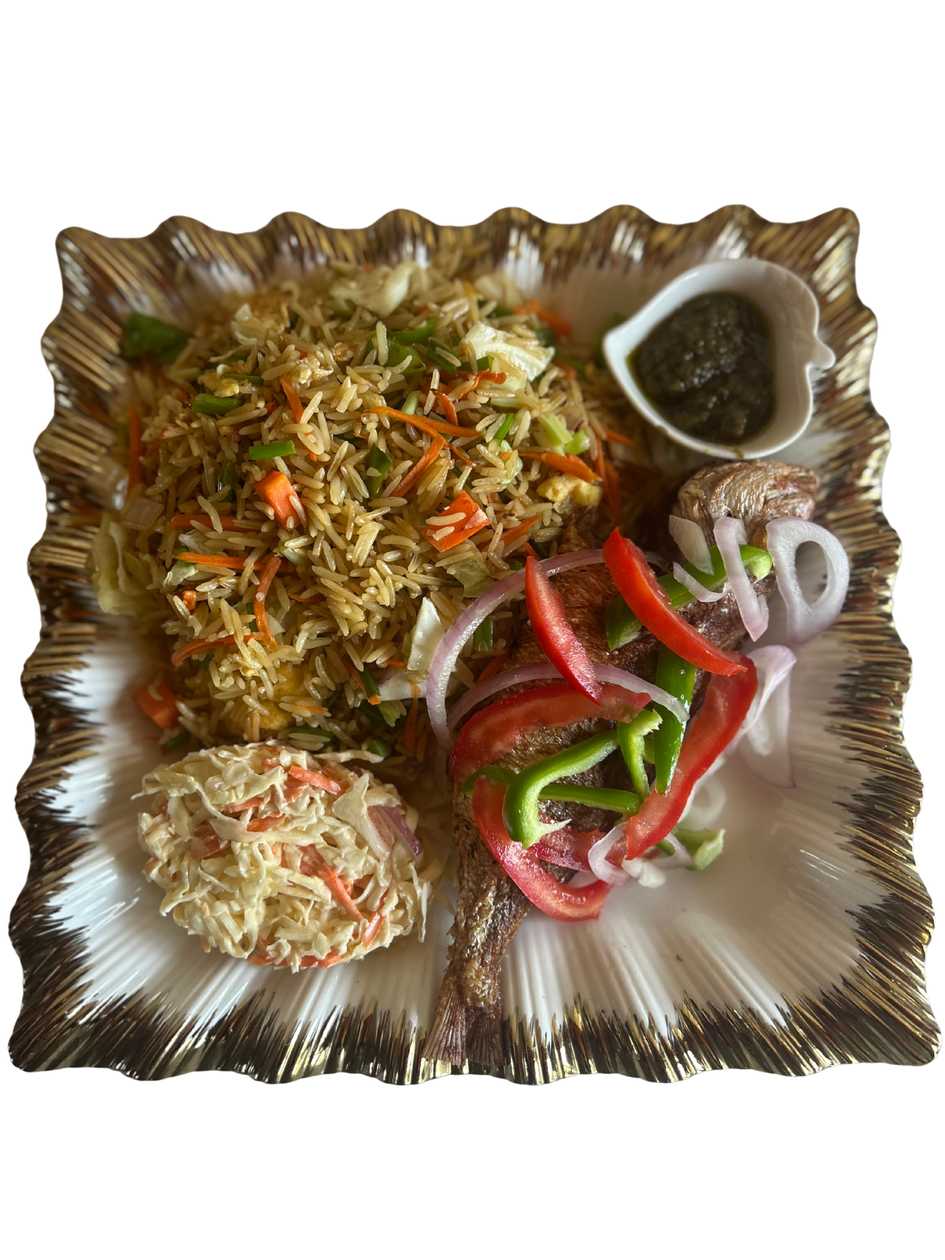 RED FISH WITH FRIED RICE
