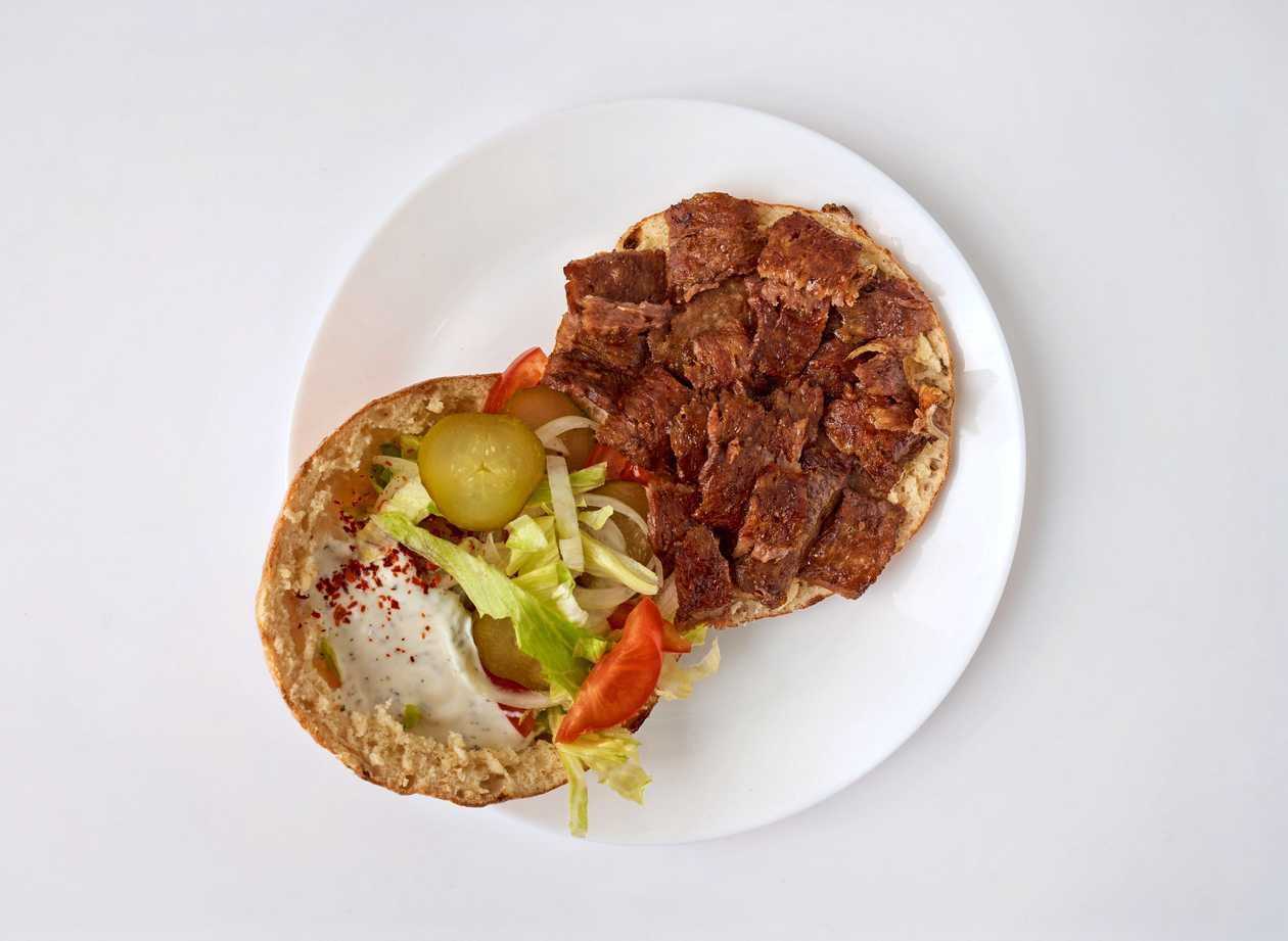 Chicken kebap in a Turkish bun
