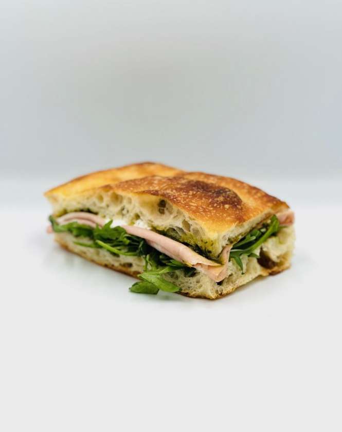 Garnished Focaccia Mortadella Burratta