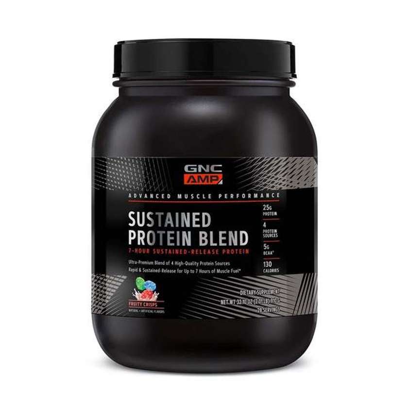 GNC AMP Sustained Protein Blend, Protein Blend with Fruity Cereal Flavor, 910 g - 414774