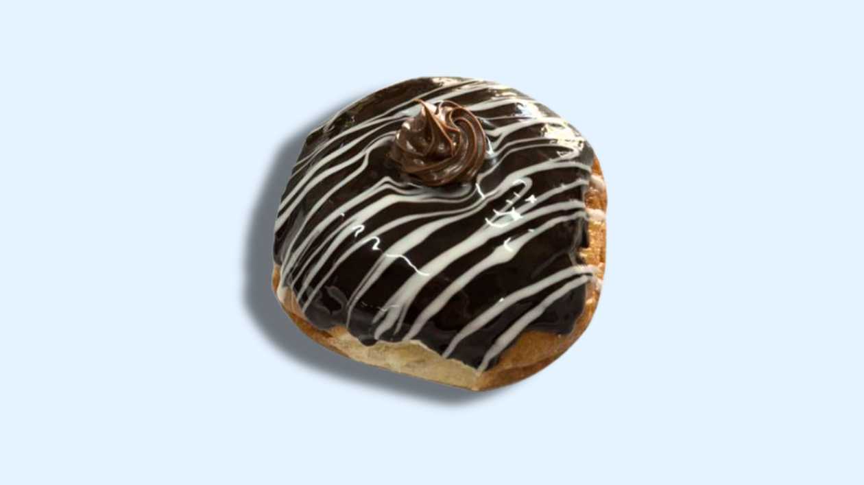 Chocolate with White Chocolate Lines Doughnut
