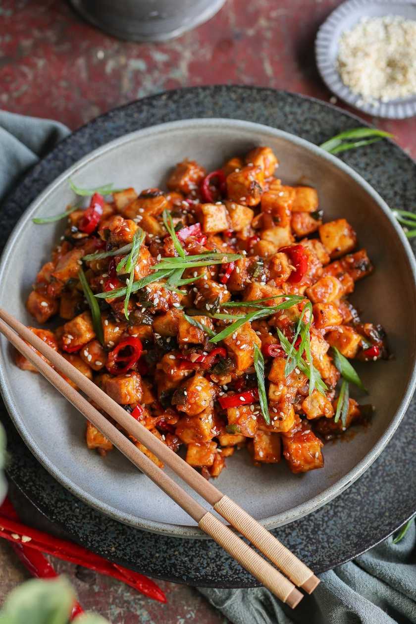 Chilli Garlic Vegetables with Tofu