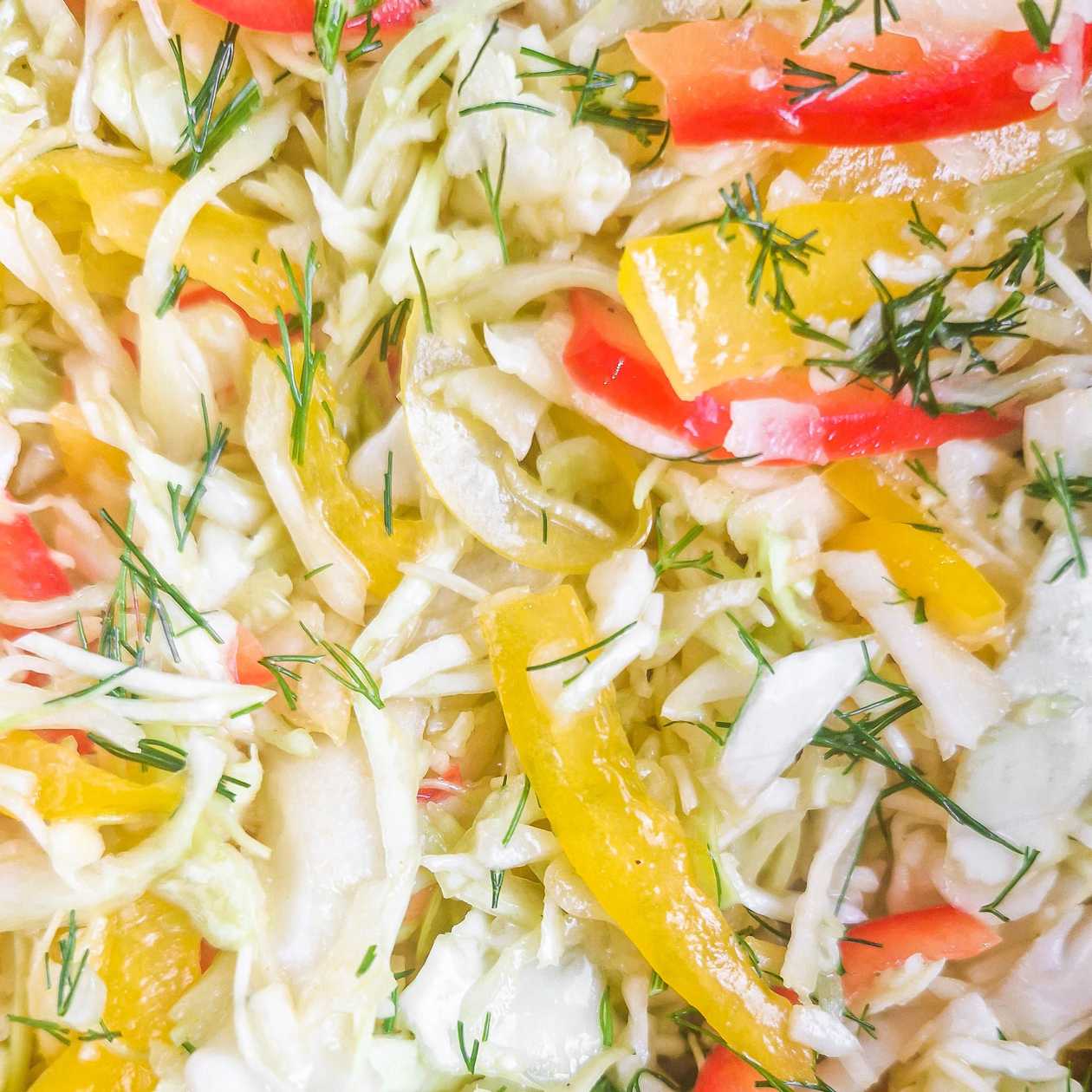 Fresh cabbage salad with paprika