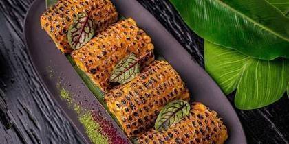 Baked corn with miso sauce