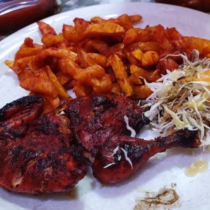 1/2 chicken +free soda +chips masala