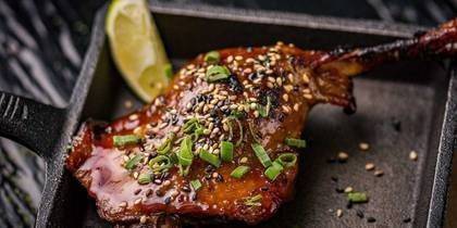 Confict duck leg with hoisin sauce