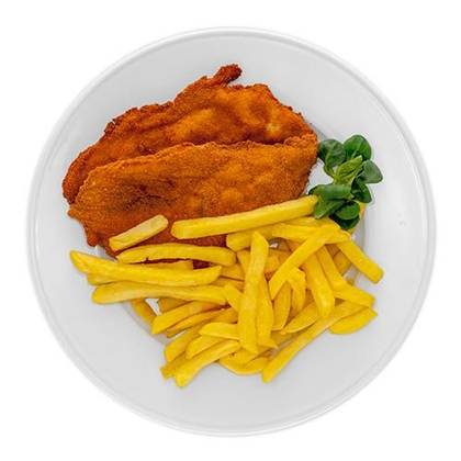 French Fries and Chicken Schnitzel