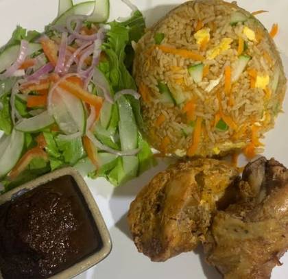 Fried rice with grilled chicken