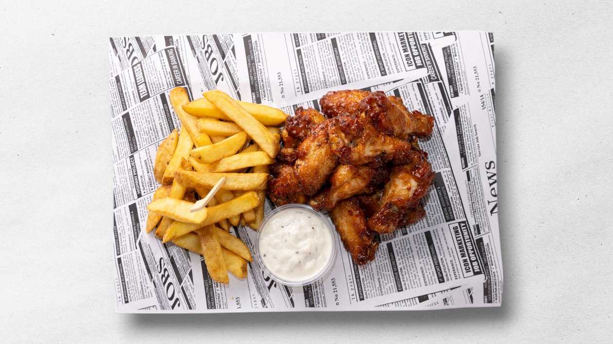 Combo: Sweet and Sour Chicken Wings 500g + Fries + Sauce