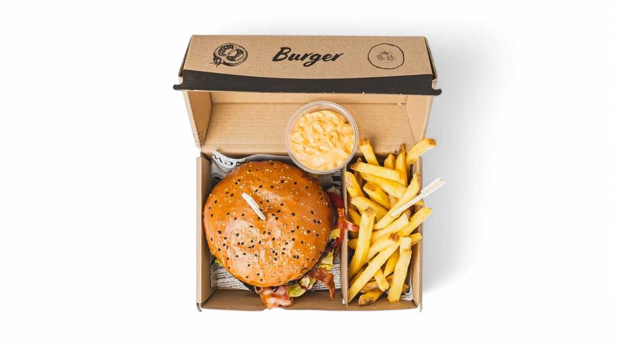 Kimchi Burger Combo (Fries & Sauce)