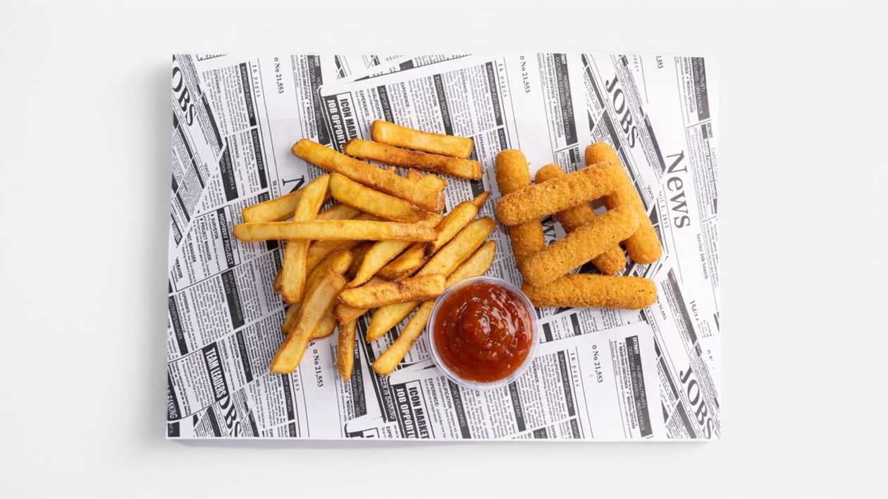 Combo: Mozzarella Sticks + Fries + Sauce