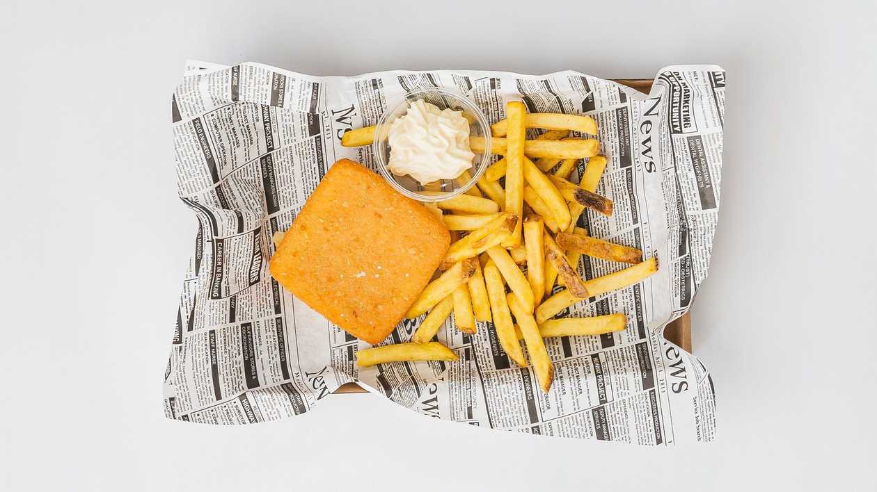 Fried Cheese with Fries and Sauce