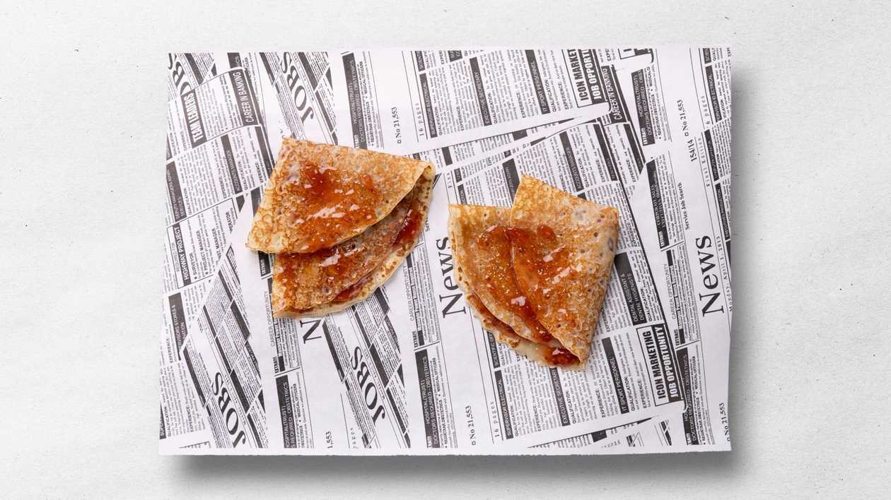 Pancakes with strawberry jam